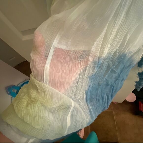 Gypsy 05 Tie Dyed Grecian Casual Maxi Dress Sheer with Lining - Picture 5 of 13